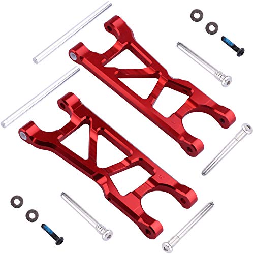 Hobbypark Aluminum Suspension Arms Set (Front & Rear) Upgrades Parts for Arrma Typhon 3s BLX Big Rock, Replacement of AR330543 AR330540 (Red) - color: Red