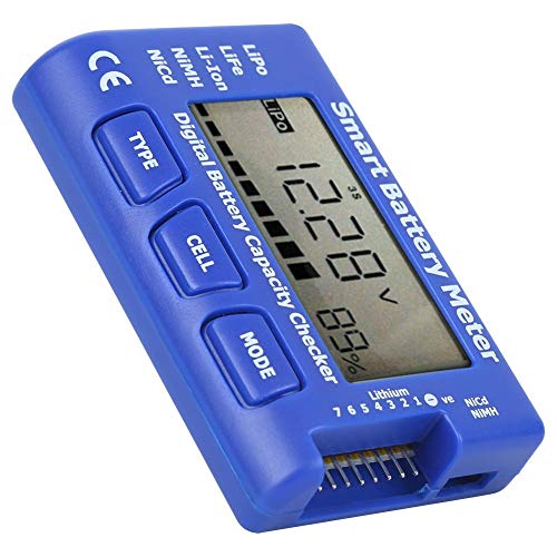 Digital Battery Meter with LCD Backlit Display 5 in 1 Smart Digital Battery Capacity Checker for LiPo/Life/Li ion/NiMH/Nicd