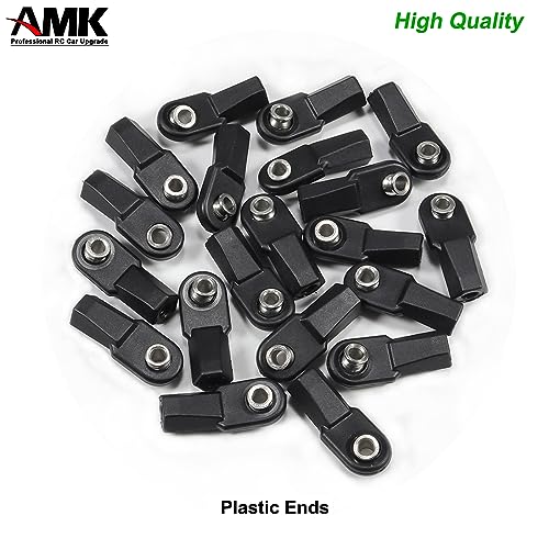 AMK SCX10 M4 RC Link Rod Ends 4mm Tie Rods Joints with 7mm Pivot Ball 1/8 1/10 Crawler Universal Building Kit for TRX6 D90 TF2 CC01 Gen7 Gen8 TRX4 Upgrades (20Pcs Bent) - color: 20pcs Bent