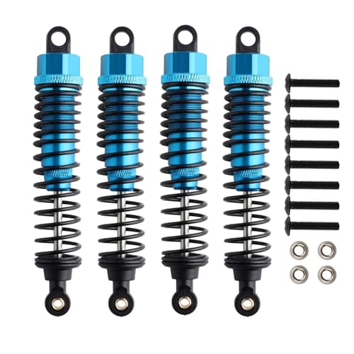 4Pack 1/10 RC Truck Car Adjustable Shock Absorber Damper 108004 Upgrade Parts 108mm Oil 108mm Oil Adjustable Alloy Aluminum Shock For 1:10 HSP 94188 94108 94111 Redcat Volcano (Blue) - color: Blue