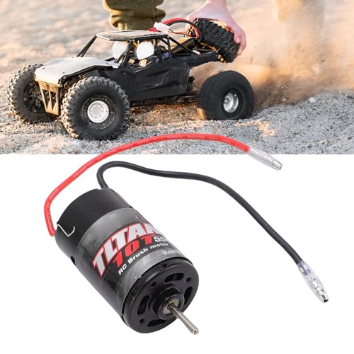550 10T RC Brushed Motor, with Heatsink and Cooling Fan for 1:10 Scale RC Crawler Truck High Speed Torque Performance