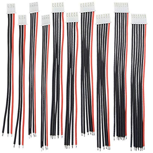 10pcs 5.9inch JST-XH Connector Plug 2S-6S 2S 3S 4S 5S 6S Lipo Balance Charger Silicone Wire Balance Lead Extension Cable for RC Battery (2pcs Each)