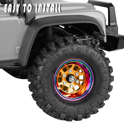 RC 1.3" Beadlock Wheels 1.3 rc Wheels for RC Crawler 1/18 TRX4M,1/24 SCX24,Alloy Aluminium 1.3 Beadlock Wheels 1.3 rc Rims,4pcs,Yellow - color: Yellow(4pcs)