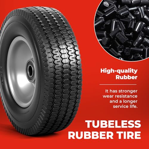 2.50-4" Tire and Wheel Assembly, 2PCS | 5/8" Bushing,2.2" Offset Hub,Tubeless,2.50x4 Lawn Mower Tires with Rim,For Zero Turn Lawn Riding Mower Golf Carts
