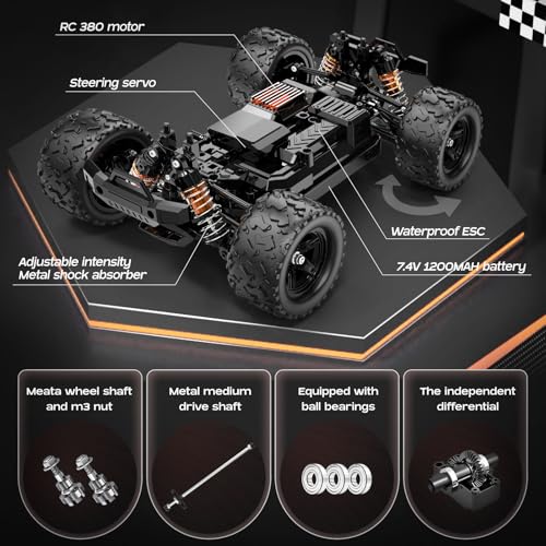 YESHIN 1:18 Scale All Terrain RC Car, 40 KPH High Speed 4WD Electric Vehicle with 2.4 GHz Remote Control, 4X4 Waterproof Off-Road Truck with Two Rechargeable Batteries Two Shells