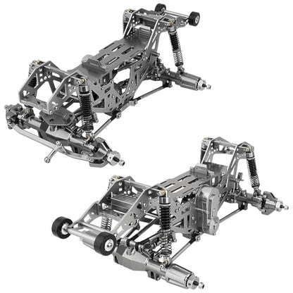 1:18 Metal Upgrade Chassis Frame with Axles Gearbox for RC LOSI Mini LMT 1/18 Digger Monster Truck Brushed RTR LOS01026 Metal Upgrade Parts (Gray) - color: Gray