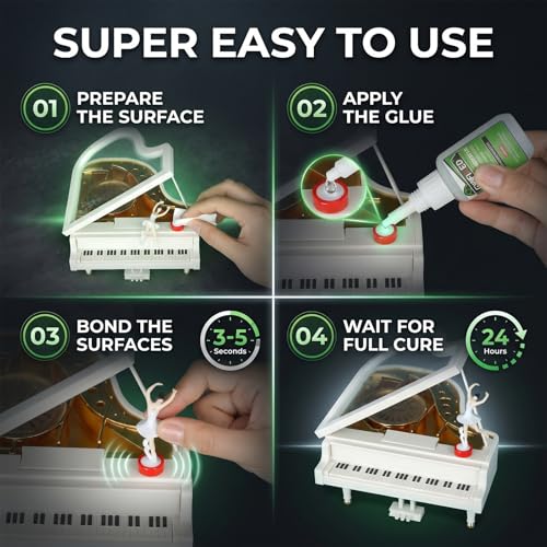 3D Printer Plastic Super Glue Clear 1oz, Medium Superglue Repair 3D Printing Miniature PLA PETG, All Purpose Instant Waterproof Cyanoacrylate Adhesive Bonding for Metal Glass Ceramic Wood Rubber - size: 1 oz