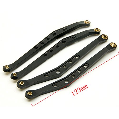 8 Pcs Aluminum Linkage Rod Arm Set/Upper and Lower Suspension Links Set of 8 for 1/10 Axial Wraith 90018 RC Truck (Black, Type A)