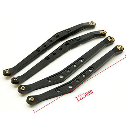 8 Pcs Aluminum Linkage Rod Arm Set/Upper and Lower Suspension Links Set of 8 for 1/10 Axial Wraith 90018 RC Truck (Black, Type A)