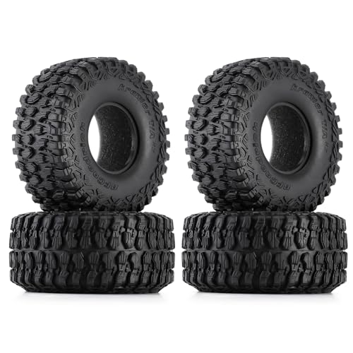 2.2" RC Crawler Tires with Foam Inserts, 4Pcs 135mm All Terrain Rubber Tires for 1/8 1/10 Short Course Truck Desert Racer – Compatible with TRX4 TRX6 RBX10 KM4 MJX H8H