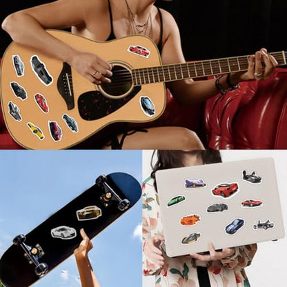 100pcs JDM Car Stickers, Racing Sport Car Stickers Vinyl Waterproof for Water Bottles Laptop Guitar Skateboard Scrapbook JDM Decals Car Sticker