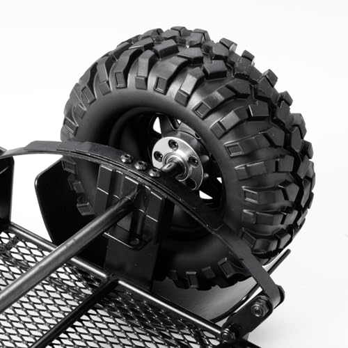 RC Trailer for Hauling Behind Cars Flatbed Trailer with Wheels Tires & Hook Hitch RC Crawler Accessories for 1/24 RC Crawler Axial SCX24 AX24 FCX24 Upgrades Parts