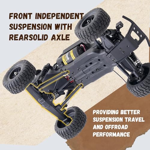 BEEZRC 1/24 FSC24 Chaser RC Short Course Truck, High Speed up to 26km/h,4WD Hobby Grade Remote Control Truck with 2-Speed Transmission RTR for Adults & Beginners Gifts (Red) - color: Red
