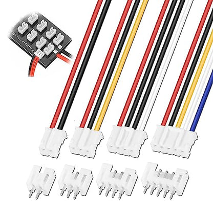 30 Pairs for JST PH 2.0 Connector Kit, 2/3/4/5 Pin Wire to Board Housing Male and Female Plug Adapter 30cm 26AWG with Socket