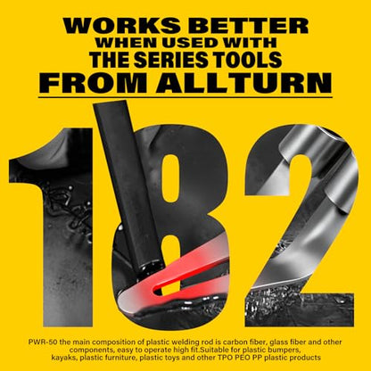 Allturn 182 Pcs Plastic Welding Rods Accessory Set | For TPO TEO And PP Plastics, 7.87 Inches Long, heat up to 473°F