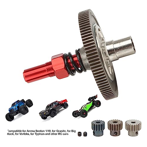 Gears, 91T Slipper Gear Set, Aluminum Alloy Hardened Steel Differential Slipper Gear Upgrade Parts for Arrma Senton 1/10 Granite RC Cars (Red)