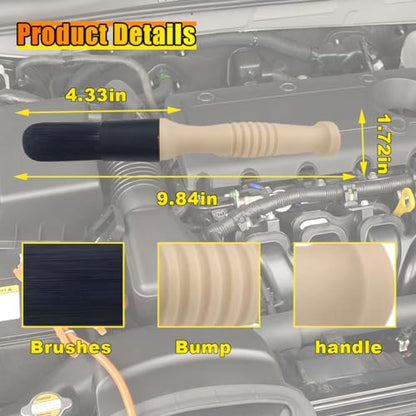 Car Parts Washer Brush, Bullet Head Parts Cleaning Brush for Cleaning Car Interior Exterior, Engine Parts, Wheel Bearing, Boats, Household Grime (Beige) - color: Beige