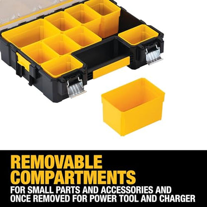 DEWALT Small Parts Organizer, Hardware Storage Box with Removable Dividers, 10-Compartment (DWST14825) (Pack of 3) - size: One Size (Pack of 3)