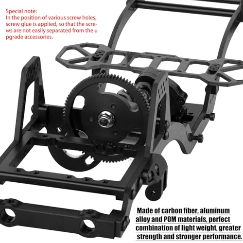 LCG Carbon Fiber Chassis Kit & Front Mounted Transmission Upgrades Part for 1/10 RC Crawlers SCX10 SCX10 II Capra 1.9 UTB and Other DIY Builds,Aluminum Gearbox Carbon Fiber Chassis,Black - color: Black(for 1/10)