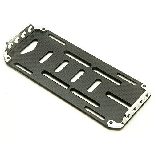RC Battery Mount Plate, Carbon Fiber Battery Tray Protection Plate Black Battery Mounting Plate for Axial SCX10 CC01 F350 D90 1/10 RC Crawler Car Upgrades Accessories (Silver) - color: Silver