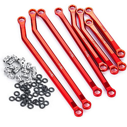 Higher Extra Clearance RC Links Linkage Set for 1/24th Axial SCX24 Gladiator AXI00005 RC Crawler Car Upgrades Parts (Red) - color: Red