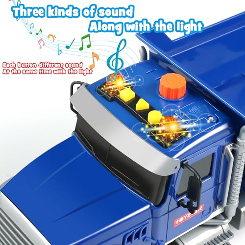 Dwi Dowellin Toddler Trucks Toys for Boys Age 3-5,Big Dump Truck with Lights and Sounds,Kids Boy Toys Christmas Birthday Gift Car - style: dump truck