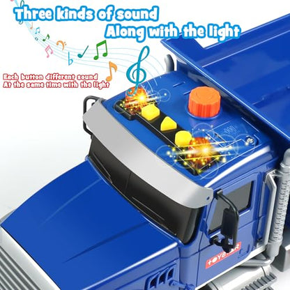 Dwi Dowellin Toddler Trucks Toys for Boys Age 3-5,Big Dump Truck with Lights and Sounds,Kids Boy Toys Christmas Birthday Gift Car - style: dump truck