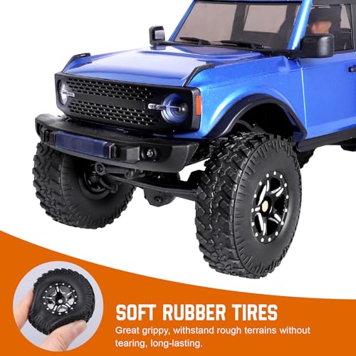 4PCS 1.0 Beadlock Wheel Rims Tires Set w/Locknuts and Wrench for 1/24 RC Crawler Car Axial SCX24 90081 AXI00001 AXI00002 Parts (Style 2)