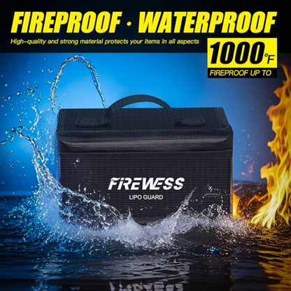 Lipo Safe Bag Fireproof, Lithium Battery Bag Fireproof and Explosionproof, Lipo Battery Storage Guard Safe Pouch for Charge and Storage(2Pack) - size: 8.5x6.5x5.7in-6.7x4.3x3.3in
