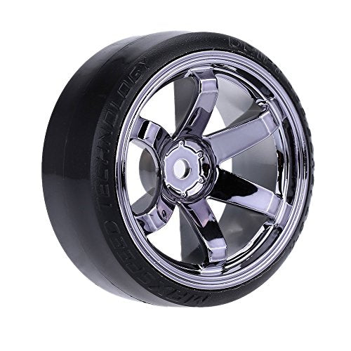 GoolRC 4PCS/Set 1/10 Drift Car Tires Hard Tyre Replacement for Traxxas HSP Tamiya HPI Kyosho On-Road Drifting Car (Titanium) - color: Titanium