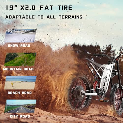 Freego X2Pro Electric Motorcycle for Adults Teens,Electric Dirt Bike Teens 6000W(Peak) Motor 1800Wh Battery,Max 50Mph Off Road Electric Bicycle,Full Suspension UL 2849 Certified - color: Blue