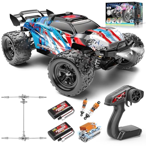 RC Cars 1:18 Entry-Level RC Car for Adults & Boys, All-Metal drivetrain Off-Road RC Racing Truck 40 km/h, Carros de Control Remoto 4x4 with 2 Batteries, Fast Remote Control Car for Adults - color: Blue