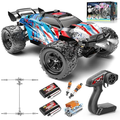 RC Cars 1:18 Entry-Level RC Car for Adults & Boys, All-Metal drivetrain Off-Road RC Racing Truck 40 km/h, Carros de Control Remoto 4x4 with 2 Batteries, Fast Remote Control Car for Adults - color: Blue