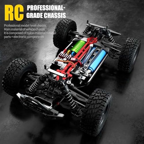 1/16 Brushless High Speed Fast RC Cars for Adults, 43+ mph Waterproof RC Monster Trucks, 4x4 Off Road All Terrain, 3 Batteries(Blue) - color: 16201pro,3 Batteries(blue)