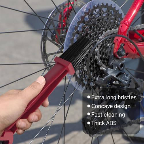 2PCS Bike or Motorcycle Chain Washer, Bicycle Cleaning Chain Double-Ended Brush, Black Durable Motor Chain Gears Cleaning Square Head Brushes, Universal Cleaning Tool (Red+Blue) - color: Red+Blue