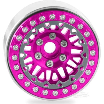 RC 1.9" Beadlock Wheels 1.9 Beadlock Rims for 1/10 SCX10 90046 AX103007 TRX4 TRX6 Gen7 8 D90 VS4-10 MST CFX RC Crawler,Alloy Aluminium 1.9 rc Wheels 1.9 rc Rims w/Wheels Ring,Pink - color: Pink(4pcs)