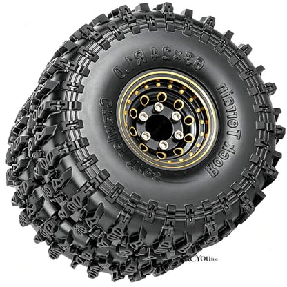 RC Full Brass 1.0" Beadlock Wheels and Tires for 1/18 Trx4m 1/24 SCX24 RC Crawler Car,1.0" Beadlock Wheels and Tires,RC Tires 1.0 Wheel Rim & Wheels Tires