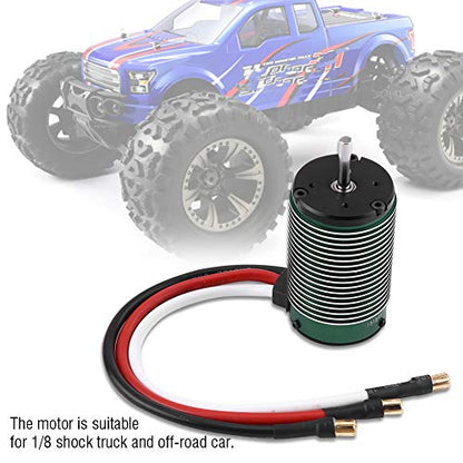 1512 2650KV Brushless Sensorless Motor, RC Car Brushless Motor, High - Efficiency 1/8 Short Truck Off - Road Motor with CNC - Machined Aluminum Shell for 4S Battery