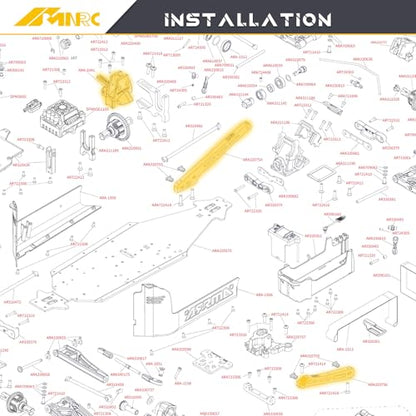 Alloy Center Differential Diff Mount & Front Rear Chassis Brace for Arrma 1/8 Kraton 6S 4X4 RTR V6 Series Upgrade Part Sliver - color: Sliver