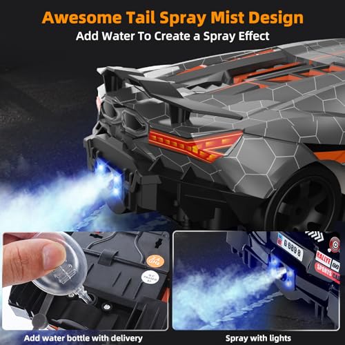 RC Drift Car, Drifting RC Car 2.4GHz 1:16 4WD High Speed Remote Control Cars Vehicle with LED Lights Two Batteries and Drifting Tires Racing Sport Toy Cars for Adults Boys Girls Kids Sliver - color: Silver