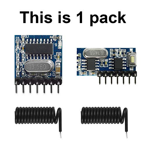 QIACHIP 10 Pack Wireless 433Mhz RF Module Receiver and Transmitter Remote Control Built-in Learning Code 1527 Decoding 4 Channel Output (Transmitter and Receiver kit) - style: Transmitter and Receiver kit (10-pack)