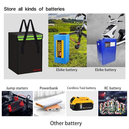 7.9"x7.9"x12.6" Ebike Battery Safe Bag Fireproof Charging Lipo Bag Large Capatity for Lipo Battery Pack Storage Charging Transport, Home Office Travel Fireproof Safe Storage Pouch - size: 200*200*320mm