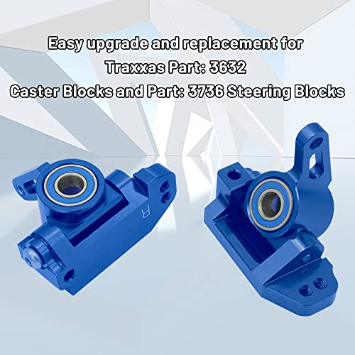 OGRC Caster Block Steering Blocks, Stub Axle Carriers for 1/10 Slash 2WD | Aluminum Front Caster Block&Steering Blocks and Rear Stub Axle Carriers kit for 1/10 Traxxas slash 2WD #3632 3736 3752 (Blue) - color: Blue