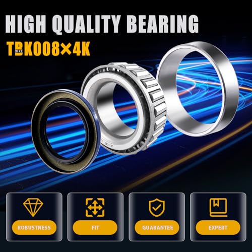 XiKe 25580/25520 & 14125A/14276 Trailer Bearings Wheel Hub Kit, 4 Sets | Fits 6,000-7,000 lb Axles, Includes 21333TB/10-10 Seal, 22333TB/10-36 Seal and Cotter Pin - size: 25580/20 ＆ 14125A/76 + Seal ID 2.125'' ＆ 2.250'', style: Pack 4 Set