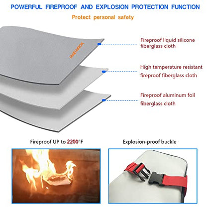 11.8"x7.9"x7.9" Portable Power Fireproof Safe Bag for mobile Power 100W-600W Outdoor Power Storage Transport and Charging, Home Office Travel Fireproof Safe Storage Pouch with handle Shoulder Strap - size: 300*200*200mm