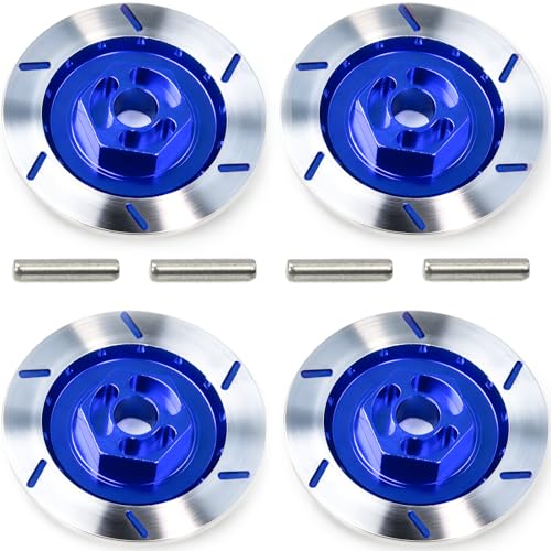 Brake Discs with 12mm Hex Hub for 1/10 Scale RC Cars - Aluminum Alloy Upgrade Kit for Drift, On-Road Car - CNC Machined Performance Part with Anodized Finish Dark Blue - color: Dark Blue