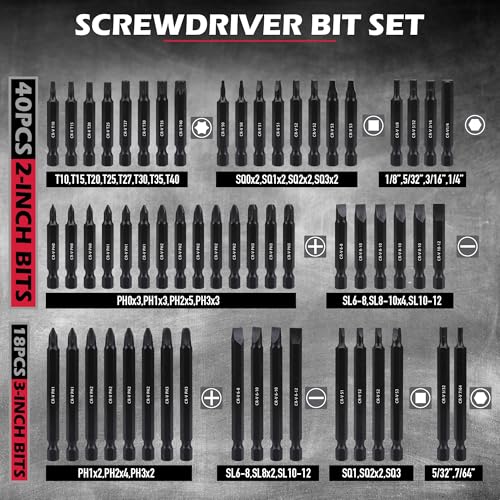 232-Piece Ultimate Screwdriver Bit Set, Cr-V Impact Driver Bit Set Includes Security Bits,Nut Driver, Ratchet Wrench and Bits Holder - style: 232 PCS Impact Ready Set