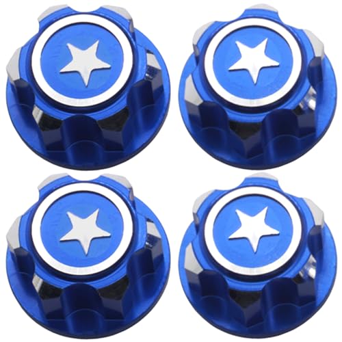 4Pack ShareGoo RC 17mm Hex Wheel Nut, Aluminium Dustproof Anti-Skid Mount Cap Compatible with Traxxas X-Maxx Summit E-Revo 1/8 RC Buggy Truck Car
