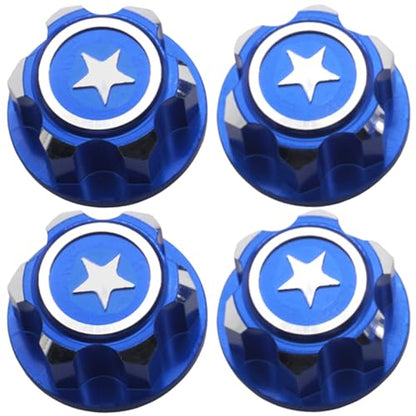 4Pack ShareGoo RC 17mm Hex Wheel Nut, Aluminium Dustproof Anti-Skid Mount Cap Compatible with Traxxas X-Maxx Summit E-Revo 1/8 RC Buggy Truck Car