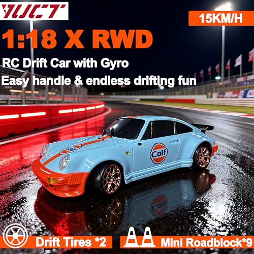 YUCT LDRC LD1898 1/18 RWD RC Porsche Drift Car with Gyro（Blue | RC Drift Car with Proportional Throttle Steering, Metal Drive Shaft & Alloy Shell Adults - color: Ld1898-blue